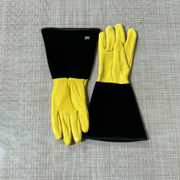 Gold Leaf Tough Touch Leather Gauntlet Gloves